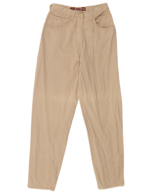 Lucky Star Damen Tapered Freizeithose IT 38 XS W24 L30 Beige Baumwolle