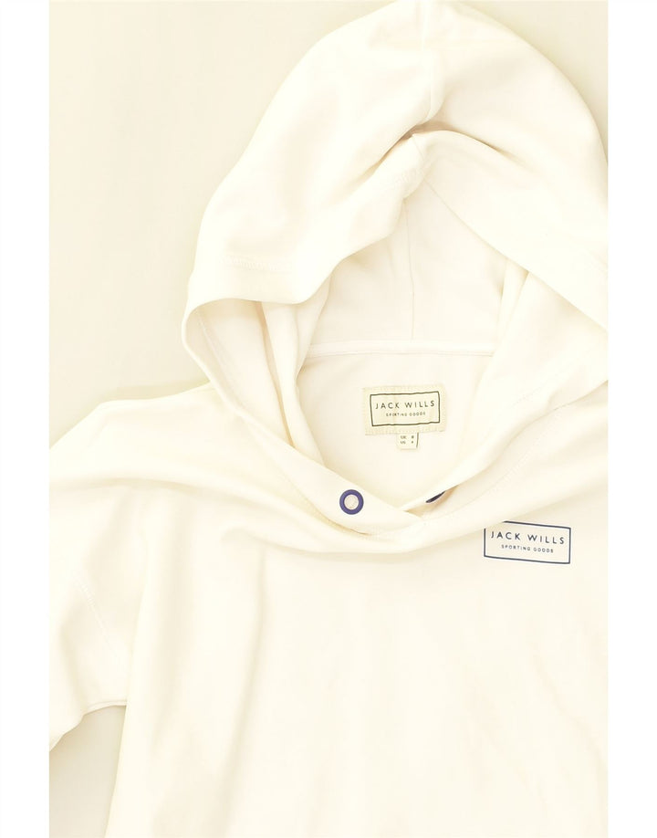 JACK WILLS Womens Hoodie Jumper UK 8 Small White Lyocell | Vintage Jack Wills | Thrift | Second-Hand Jack Wills | Used Clothing | Messina Hembry 