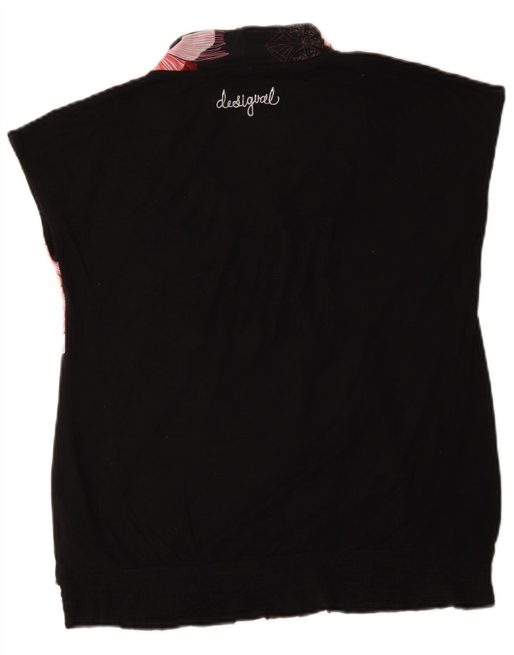 Desigual Damen Blusenoberteil UK 16 Große mehrfarbige Blumenviskose