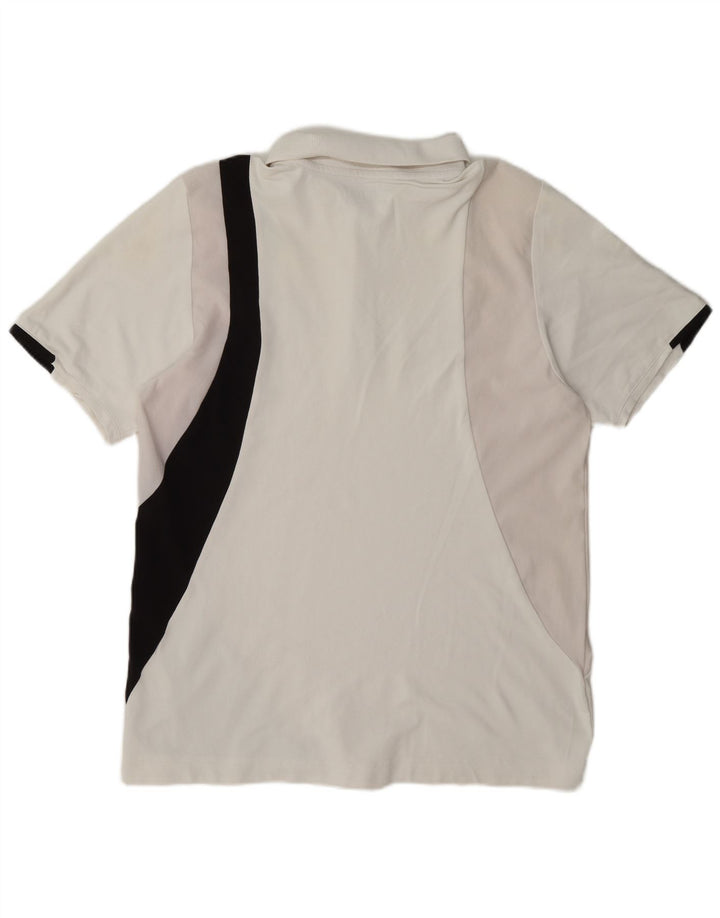 Lotto Herren-Poloshirt, groß, weißes Colourblock-Nylon