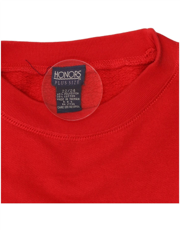 Honors Womens Graphic Oversized Sweatshirt Pullover UK 22/24 2XL Rot