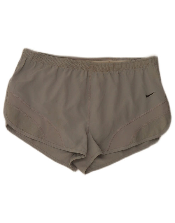 Nike Damen Dri Fit Sport Shorts UK 10 Small Grau Polyester