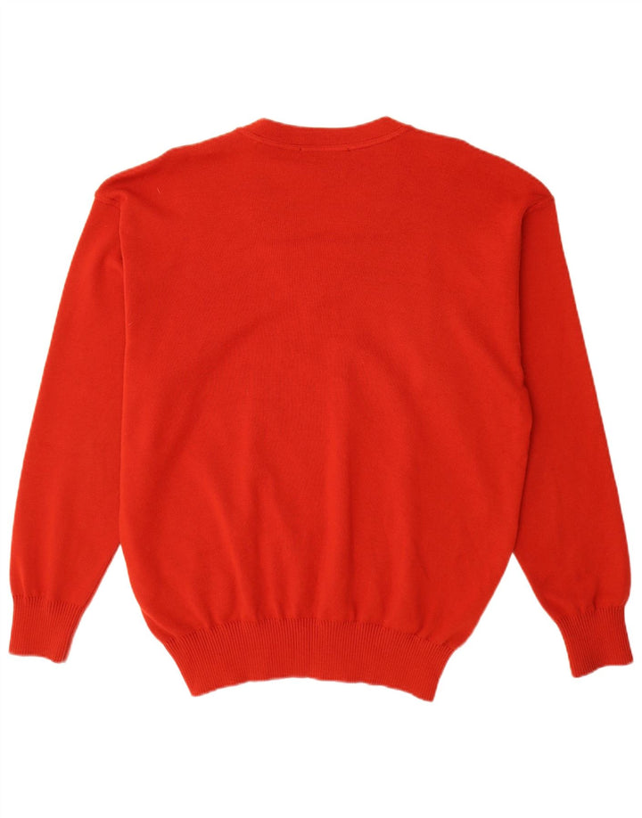 Amerigo Vespucci Herren-Pullover mit V-Ausschnitt, XL, rote Wolle