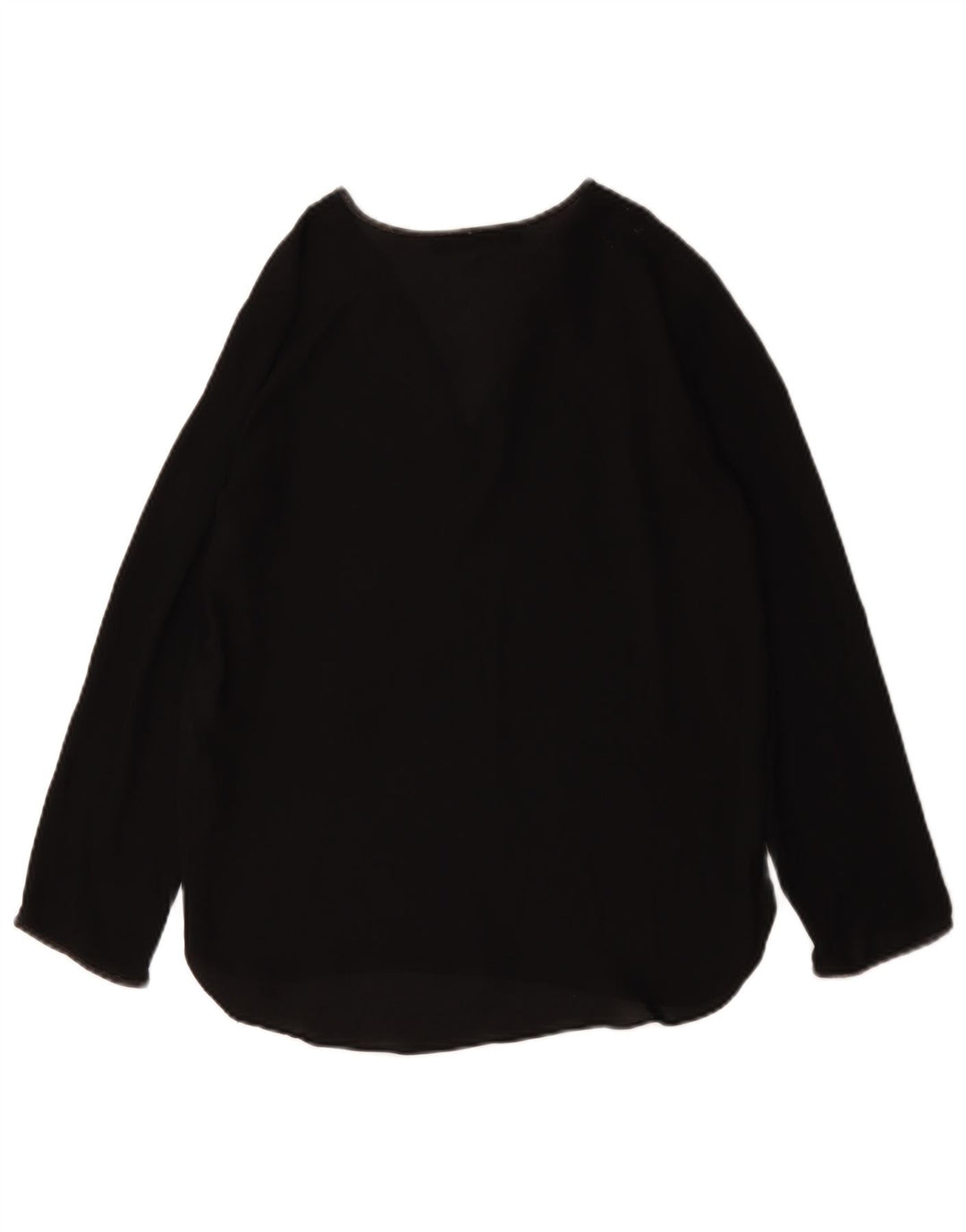 Zara Damen Top Langarm UK 10 Small Schwarz Polyester