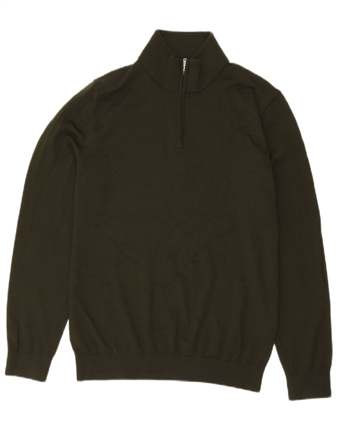 Reiss Herren-Pullover mit Reißverschluss am Hals, großes grünes Acryl