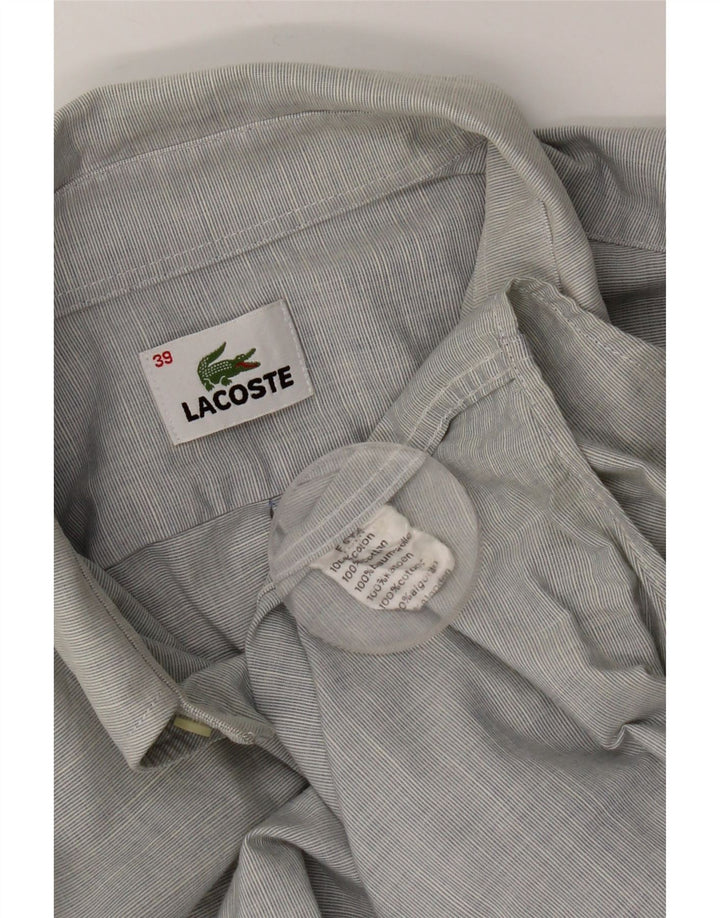 Lacoste Herrenhemd Größe 39 mittelgraue Baumwolle