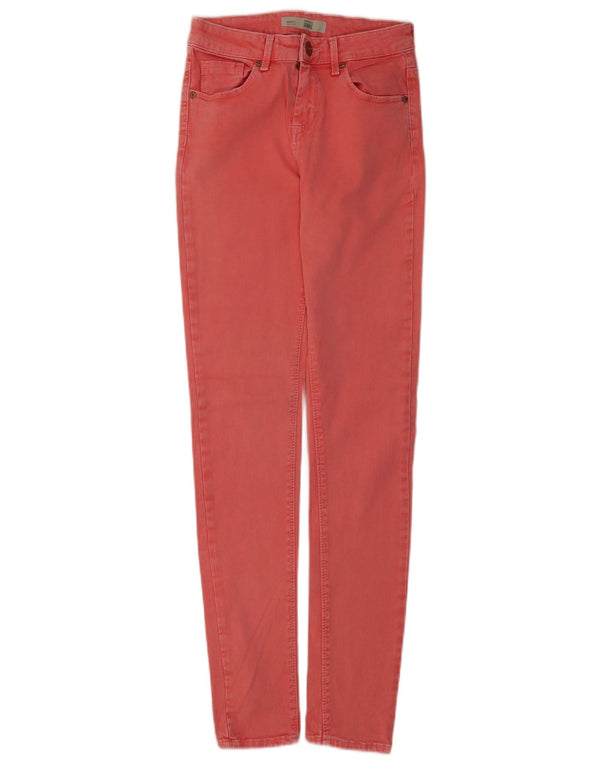 Topshop Damen Jamie Skinny Jeans W28 L32 Rosa Baumwolle