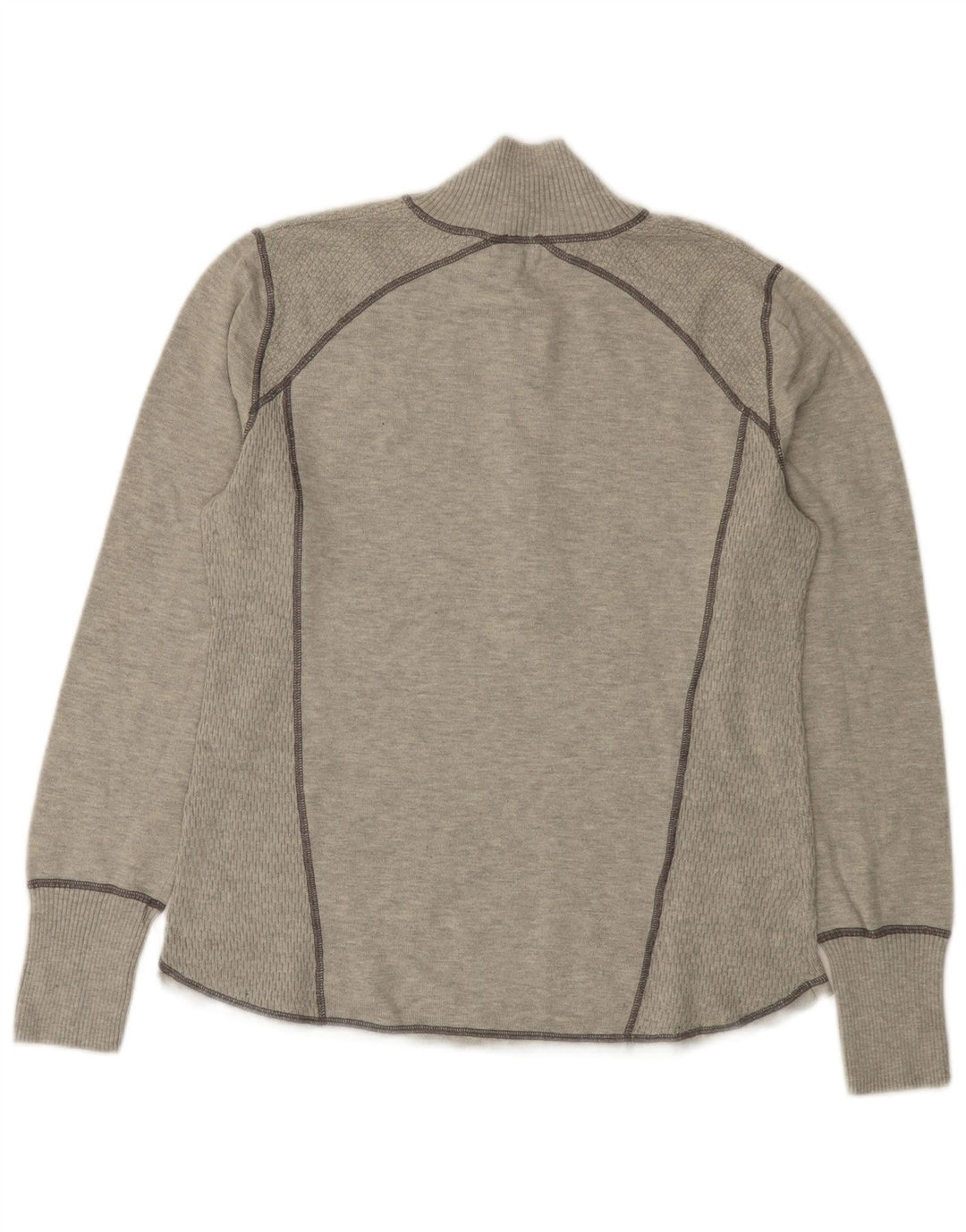 EDDIE BAUER Damen Pullover mit Reißverschluss am Hals UK 18 XL Grau Polyester