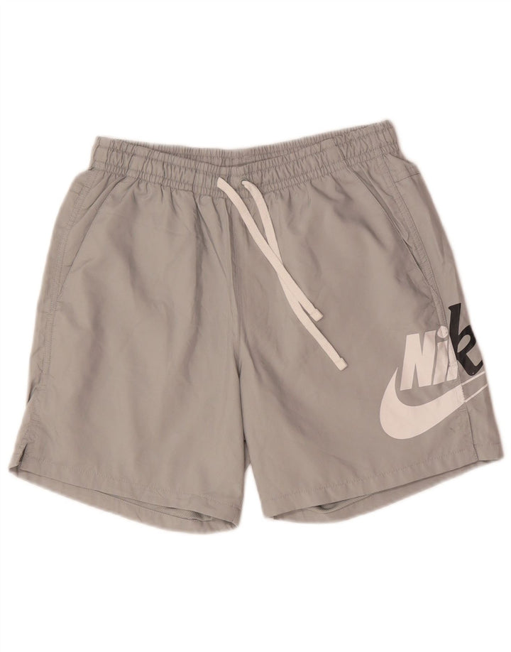 Nike Herren-Badeshorts mit Grafik, Größe S, Grau, Polyester