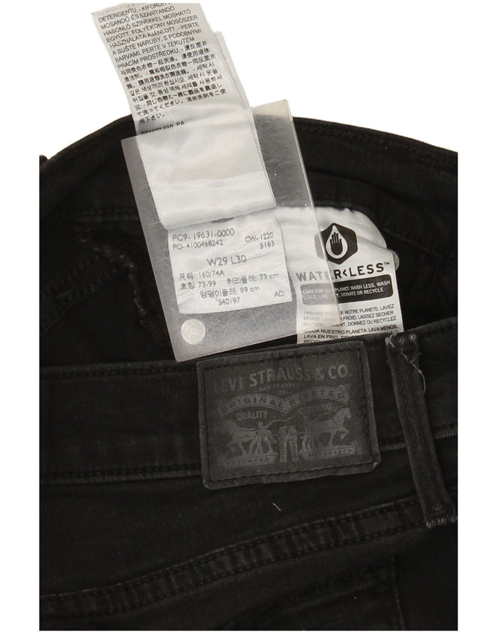 Levi's Damen 314 Shaping Straight Jeans W29 L30 Schwarze Baumwolle
