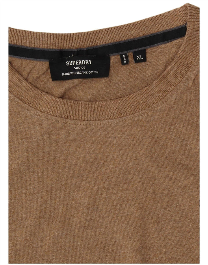 SUPERDRY Damen T-Shirt Top UK 18 XL Beige Baumwolle