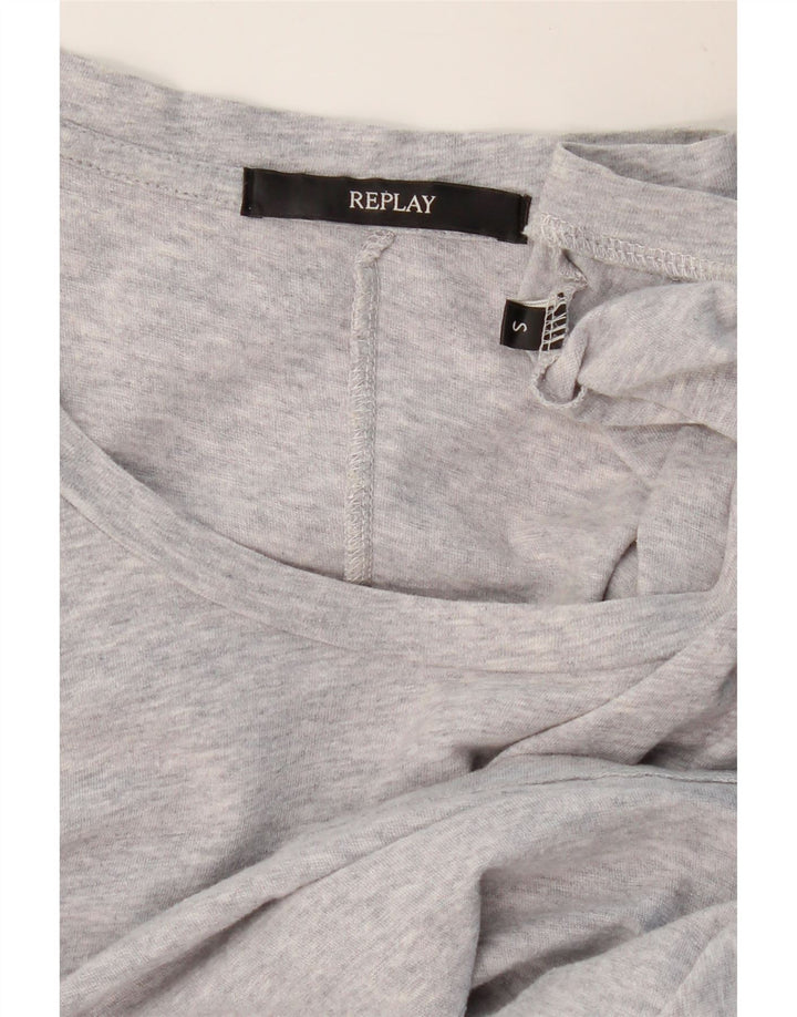 REPLAY Damen T-Shirt Top UK 10 Small Grau