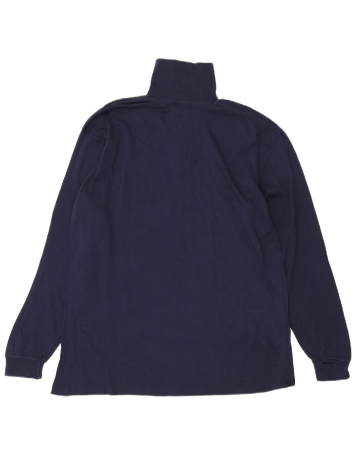 CONTE OF FLORENCE Herren-Oberteil mit Reißverschluss, langärmlig, IT 52, Größe L, Marineblau