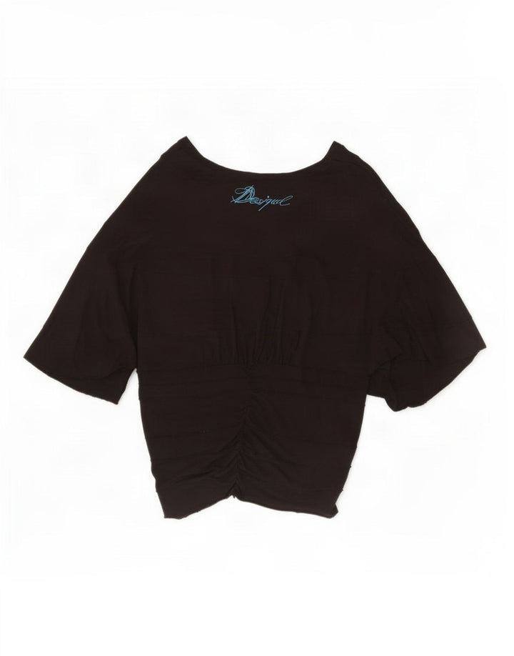 Desigual Damen Fledermausblusenoberteil UK 14 Große schwarze Viskose