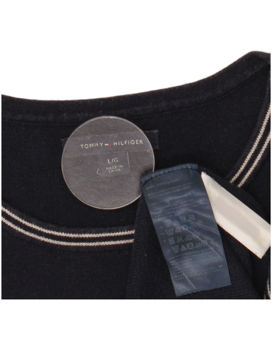 TOMMY HILFIGER Damen-Pullover mit U-Boot-Ausschnitt, Gr. 14, Marineblau