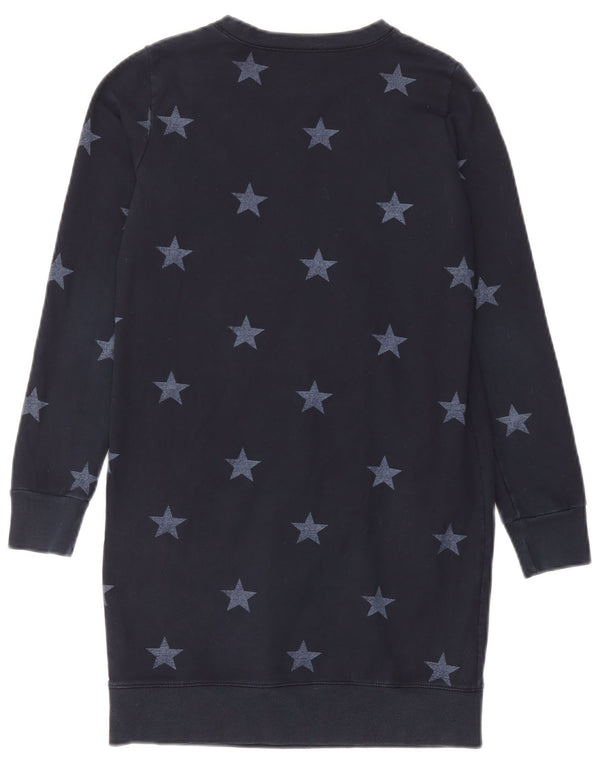 Converse Sweatshirt-Pulloverkleid für Damen, Gr. 10, Größe S, Marineblau, geometrisch