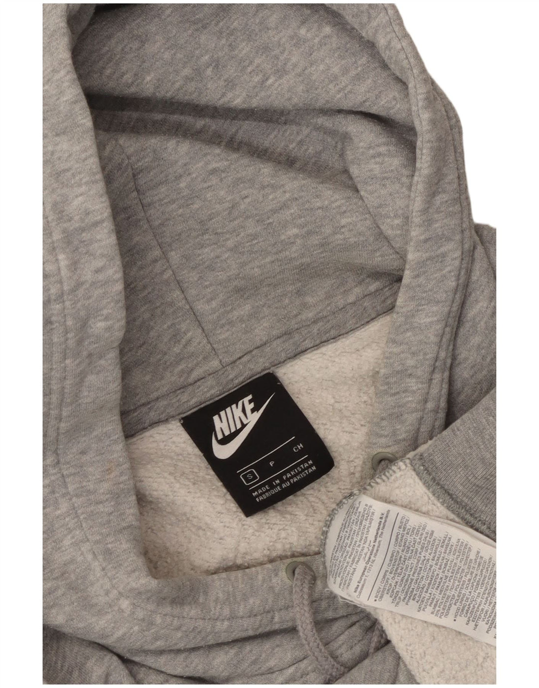 NIKE Damen-Pullover mit übergroßem Kapuzenpullover, Gr. 10, Größe S, grau gefleckte Baumwolle