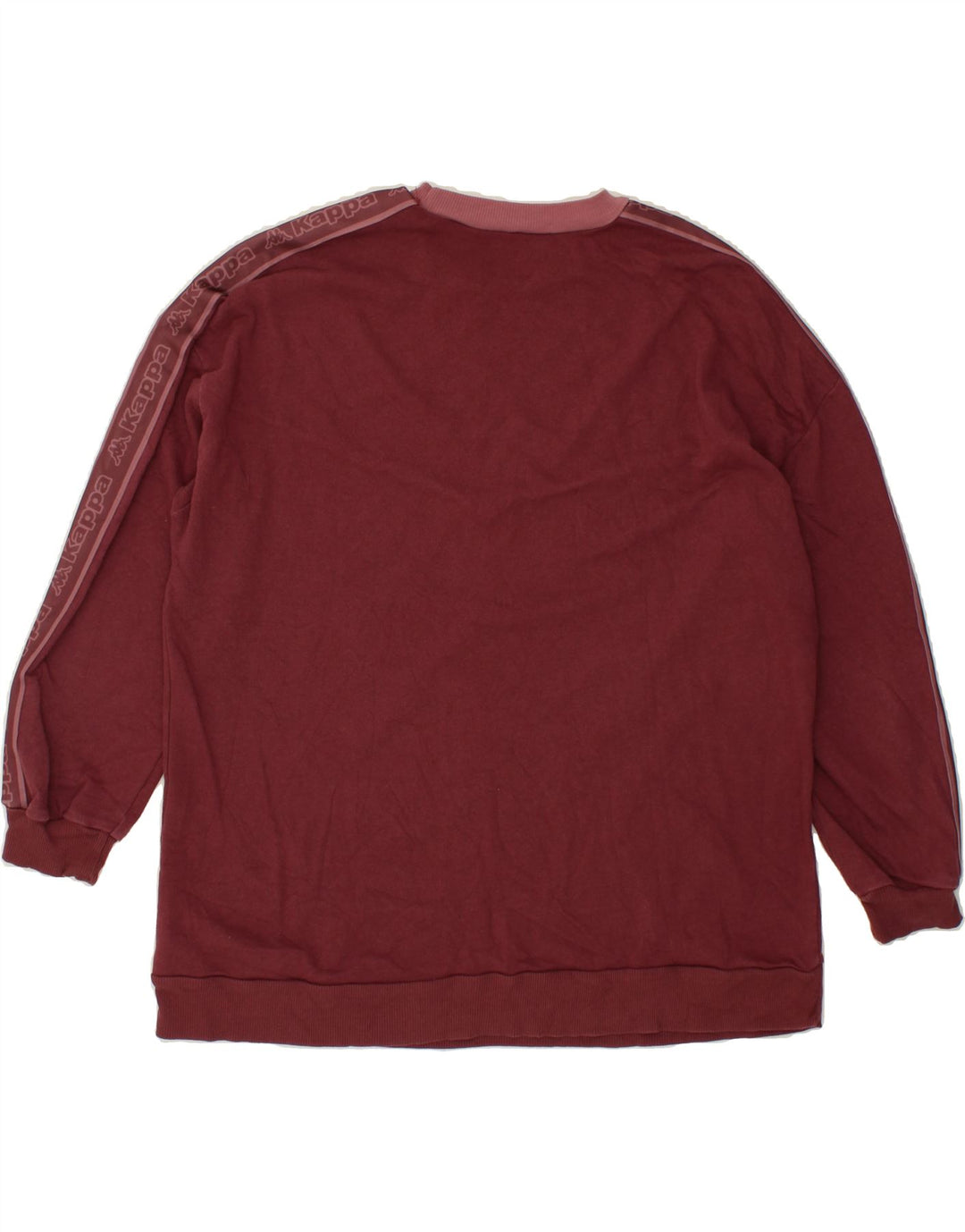 KAPPA Womens Oversized Graphic Sweatshirt Jumper UK 16 Large Maroon Vintage Kappa and Second-Hand Kappa from Messina Hembry 