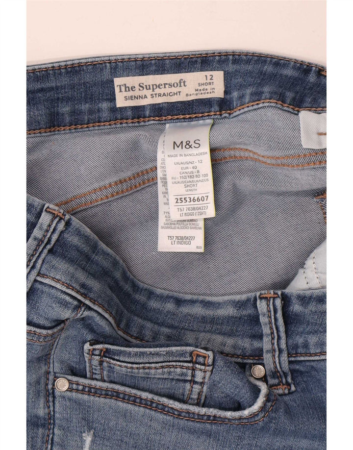 Marks & Spencer Damen Sienna Straight Jeans UK 12 Medium W28 L28 Blau