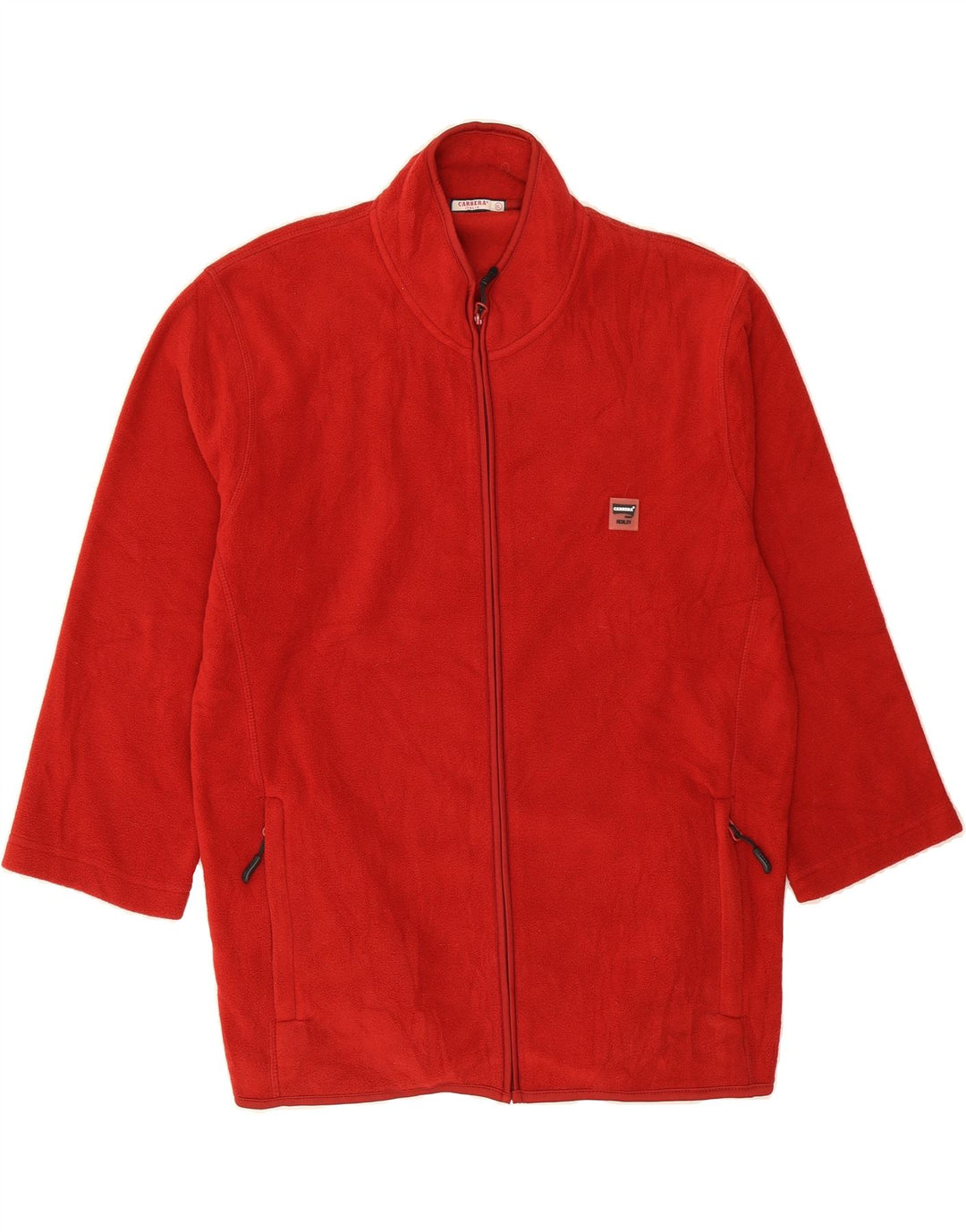 CARRERA Womens 3/4 Sleeve Fleece Jacket UK 18 XL Red Polyester Vintage Carrera and Second-Hand Carrera from Messina Hembry 