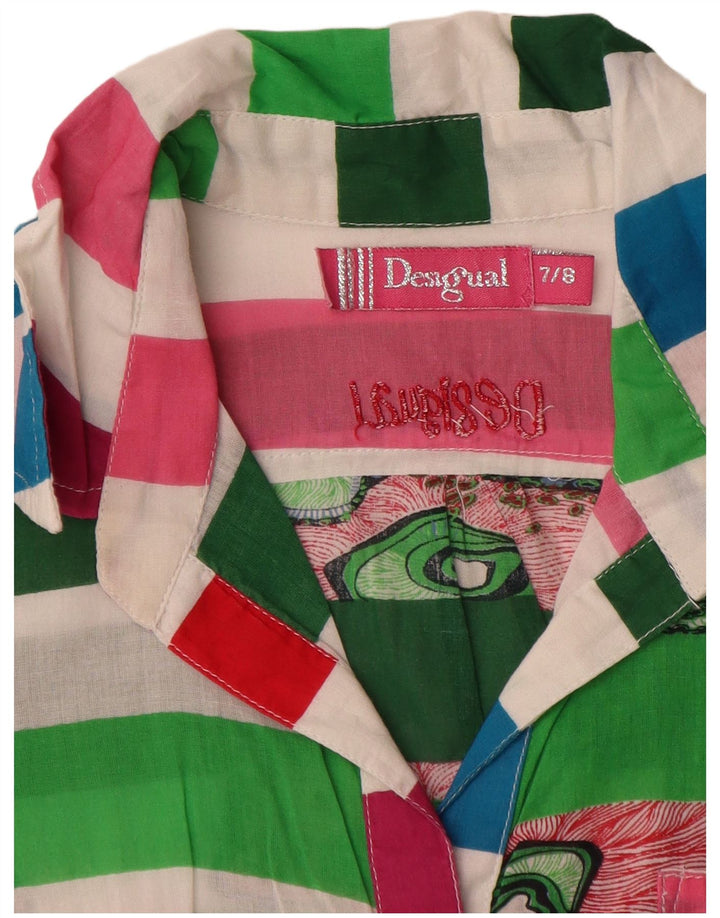 Desigual Mädchen Longline Fit Pullover Shirt 7-8 Jahre Mehrfarbig