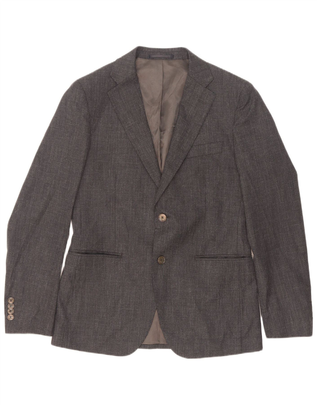 Coveri Herren-Blazer mit 2 Knöpfen, IT 48, mittelgraues Polyester