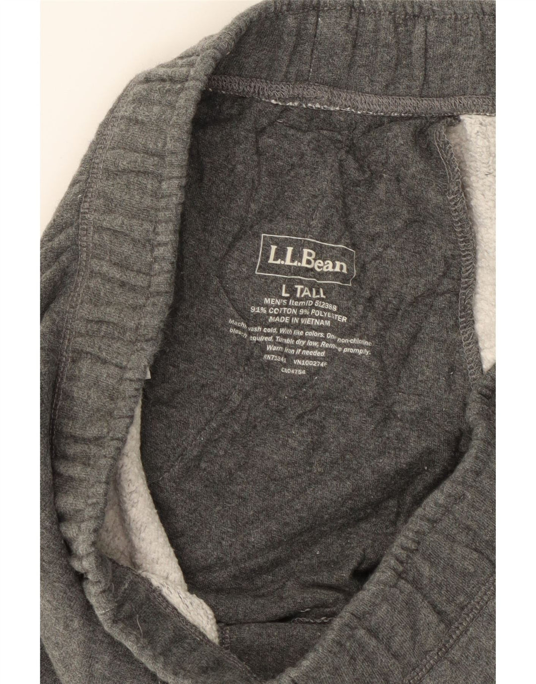 L.L.BEAN Mens Tracksuit Trousers Joggers Large  Grey Cotton Vintage L.L.Bean and Second-Hand L.L.Bean from Messina Hembry 