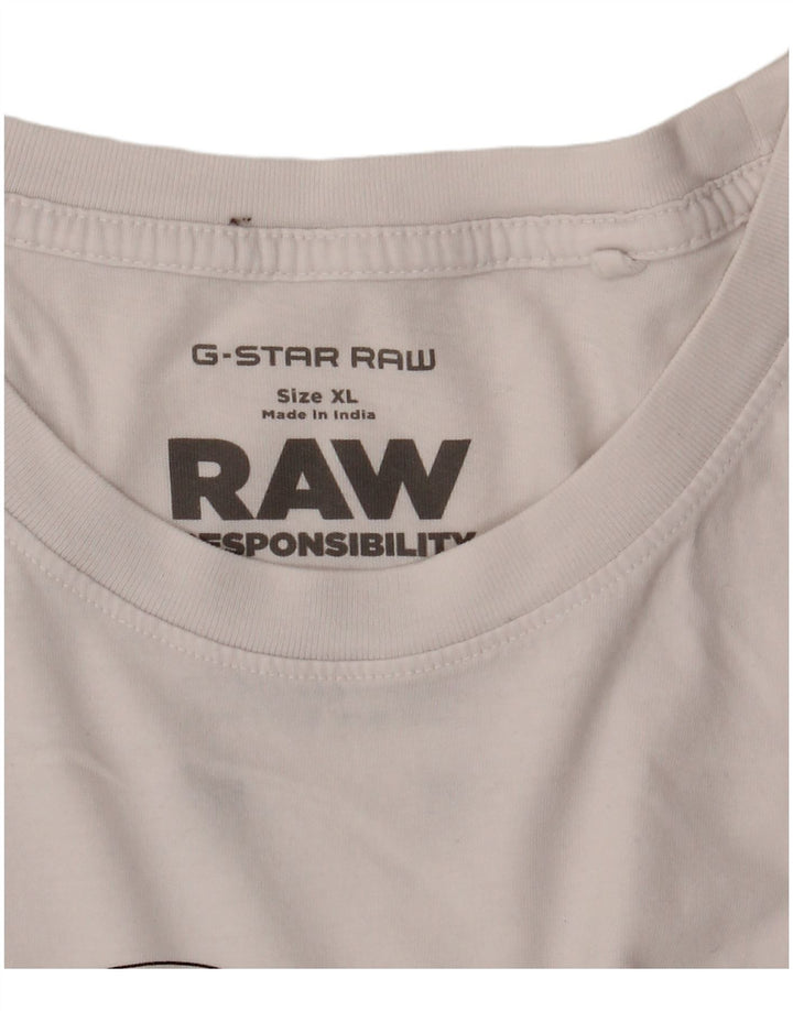 G-Star Herren Grafik T-Shirt Top XL Weiß