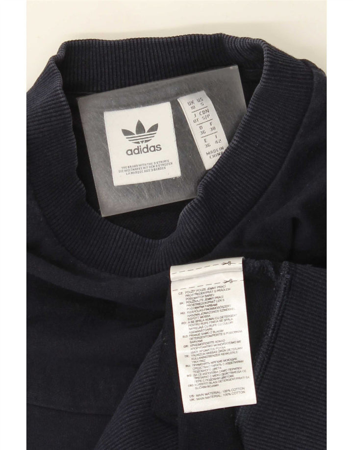 Adidas übergroßer Damen-Sweatshirtpullover, Gr. 10, Größe S, marineblau, Baumwolle