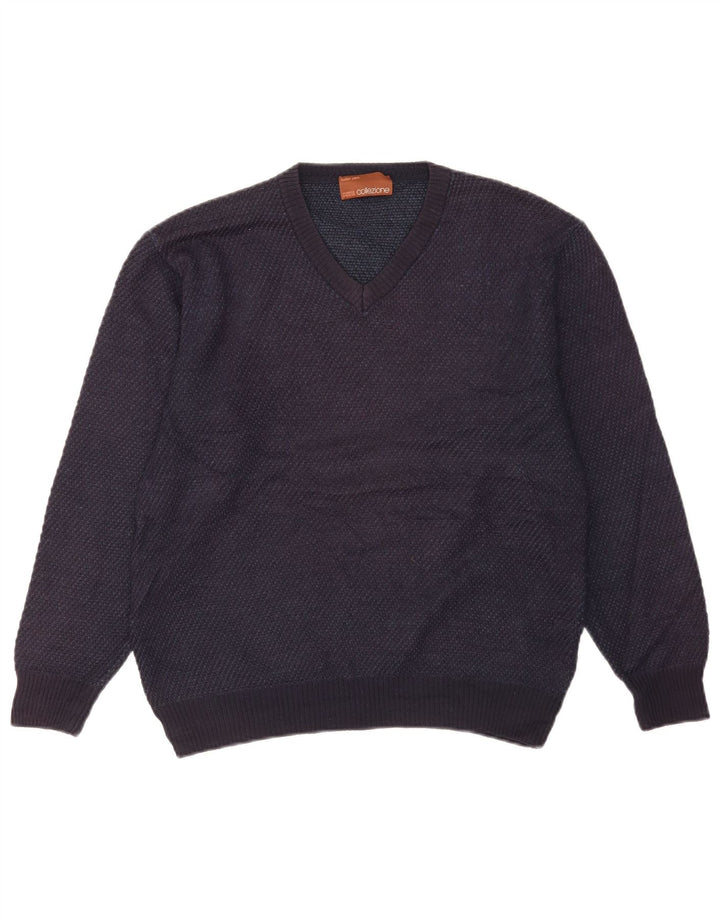 Marks & Spencer Herren-Pullover mit V-Ausschnitt, Größe S, Marineblau