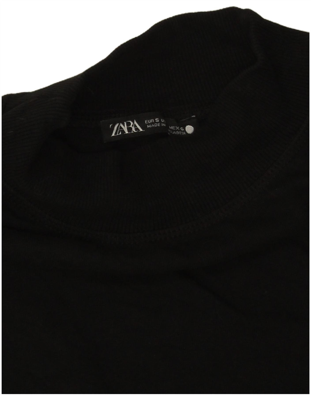 Zara Damen T-Shirt Top UK 10 Small Schwarz