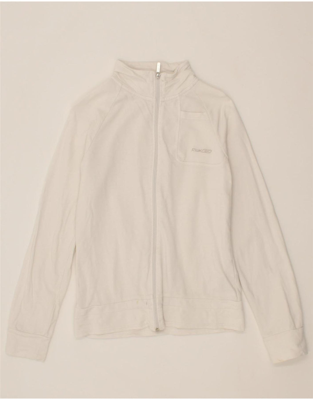 REEBOK Womens Tracksuit Top Jacket UK 12 Medium  White Cotton Vintage Reebok and Second-Hand Reebok from Messina Hembry 
