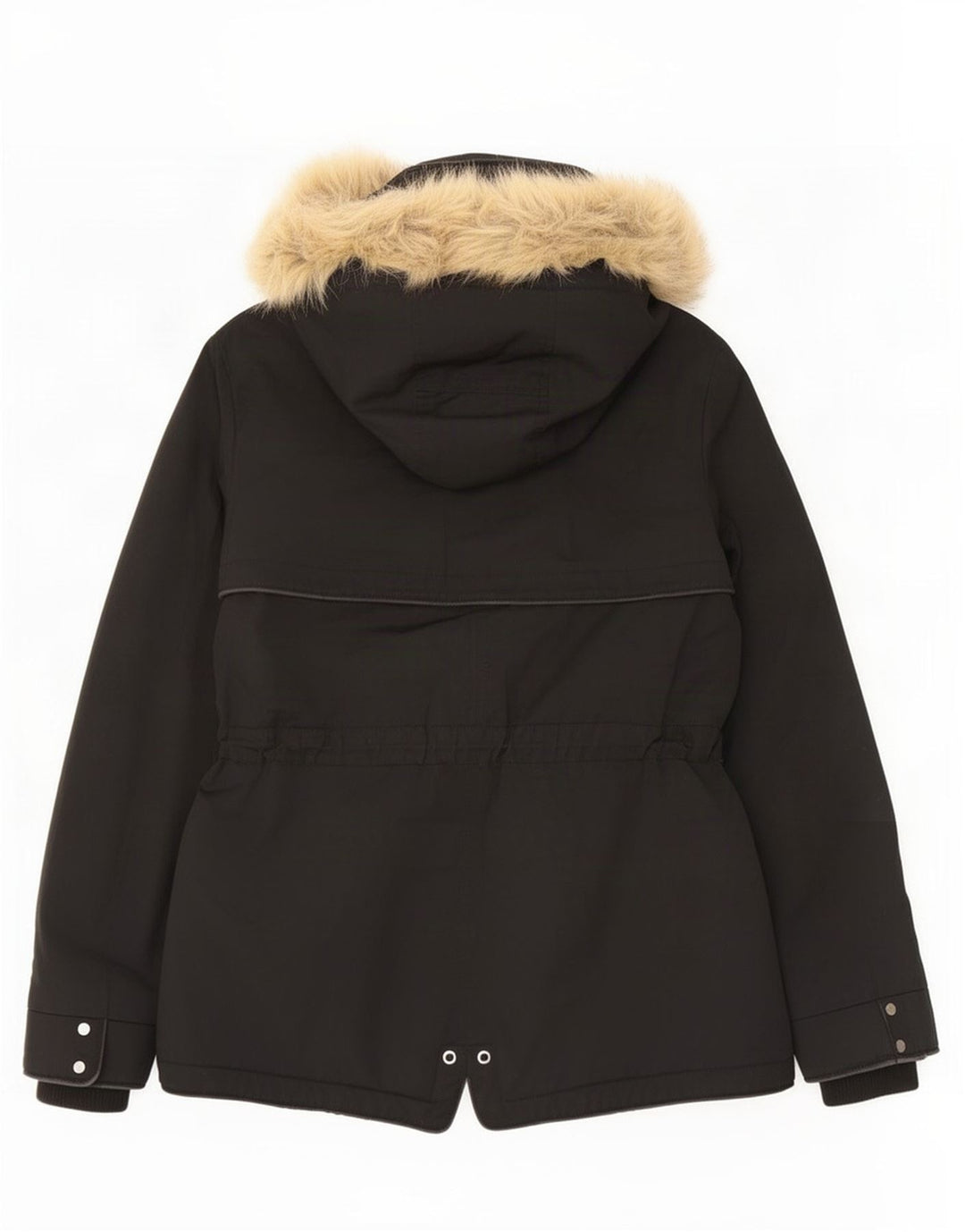 Zara Damen-Parka mit Kapuze, UK 6, XS, Schwarz, Polyester