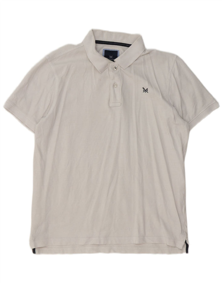 Crew Clothing Herren-Poloshirt, groß, aus weißer Baumwolle
