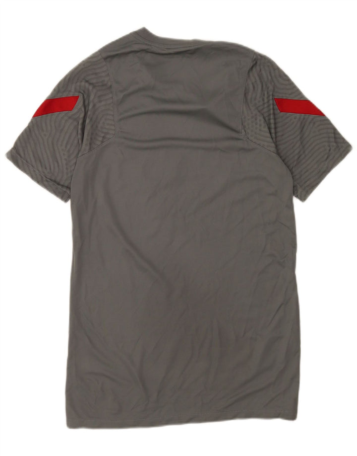 Nike Herren-T-Shirt „Liverpool“ mit Grafik, Größe S, graues Farbblock-Polyester