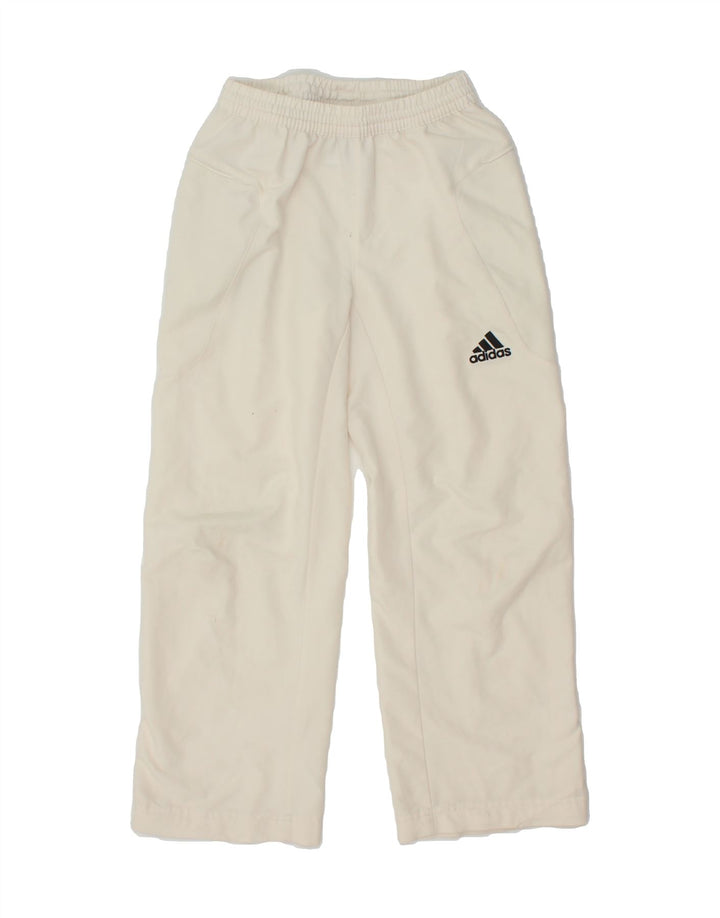 ADIDAS Boys Tracksuit Trousers 7-8 Years Beige Polyester Vintage Adidas and Second-Hand Adidas from Messina Hembry 