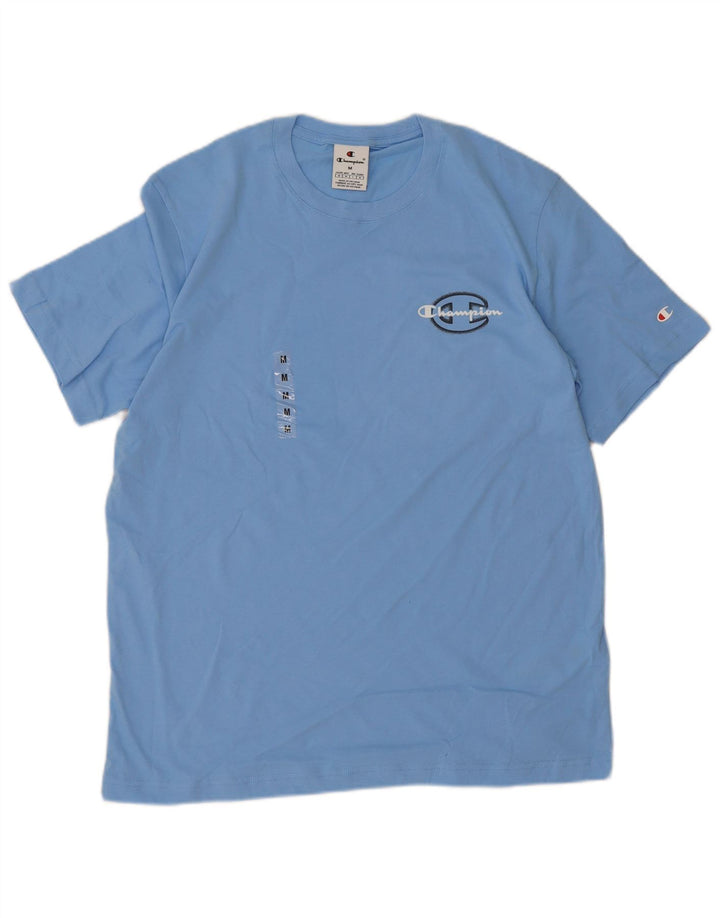 Champion Herren-T-Shirt mit Grafik, mittelblaue Baumwolle