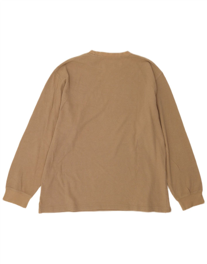 Timberland Herren-Top, langärmelig, groß, braune Baumwolle