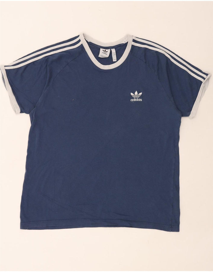 ADIDAS Herren T-Shirt Top XL Blau Baumwolle