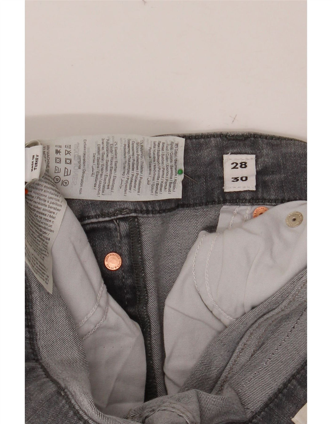 JACK & JONES Herren Slim Jeans W28 L30 Graue Baumwolle