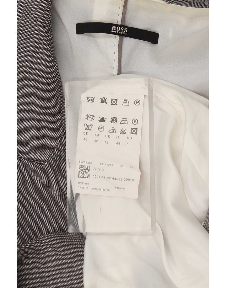 Hugo Boss Damen-Blazer mit 2 Knöpfen, UK 12, mittelgraue Wolle