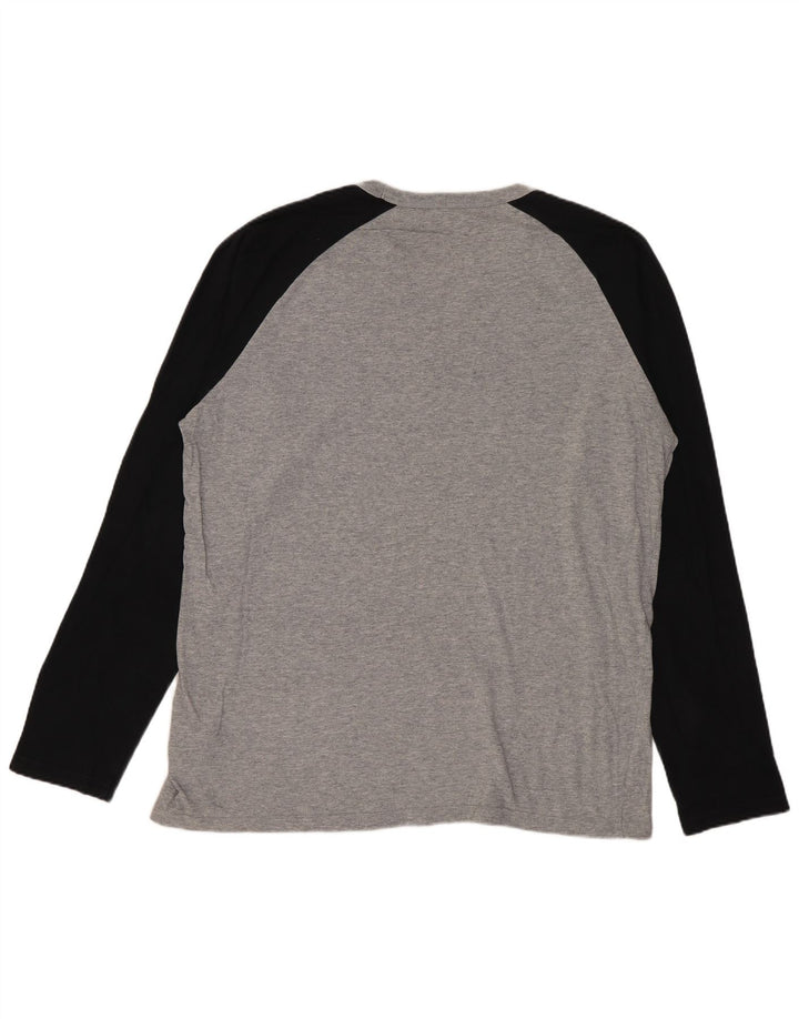 Carhartt Herren-Oberteil, langärmelig, groß, graue Farbblock-Baumwolle