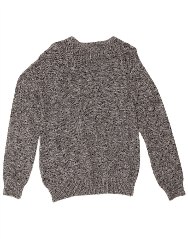 Zara Herren-Pullover mit Rundhalsausschnitt, Mittelgrau meliert