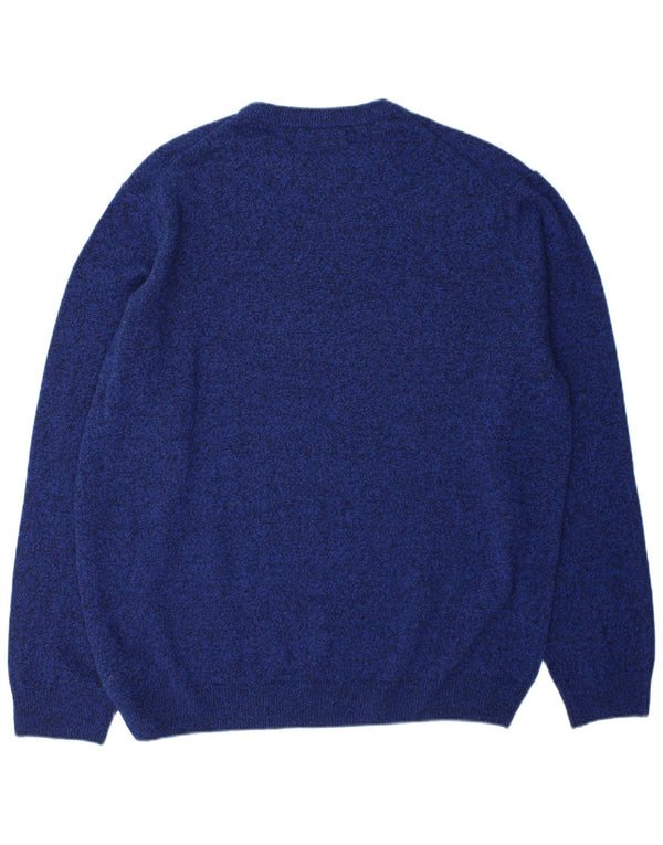 Marks & Spencer Herren-Pullover mit Rundhalsausschnitt, 2XL, blaue Wolle