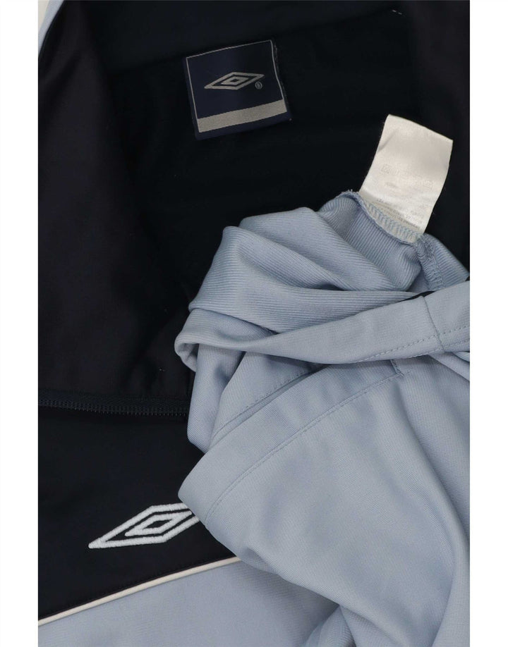 Umbro Herren-Trainingsanzug-Top-Jacke, großes blaues Farbblock-Polyester