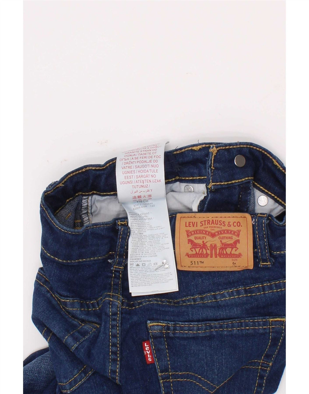 Levi's Jungen 511 Slim Jeans 5–6 Jahre W22 L19 Blaue Baumwolle