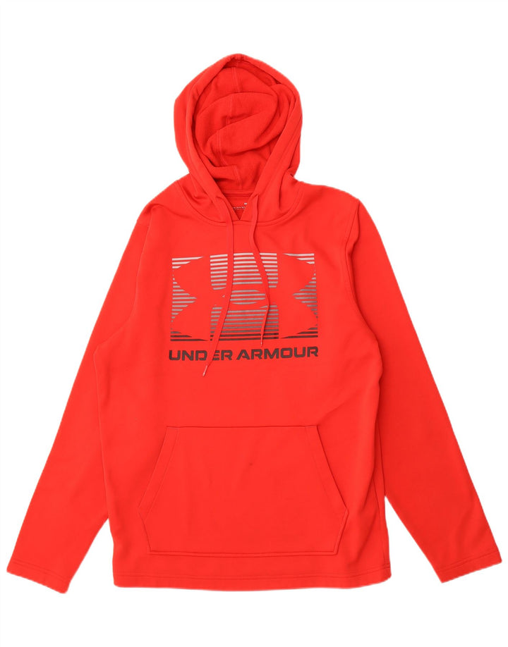 UNDER ARMOUR Mens Graphic Hoodie Jumper Small Red Polyester