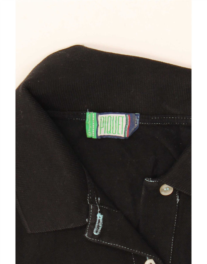 Sergio Tacchini Damen ärmelloses Poloshirt UK 12 Medium Schwarz