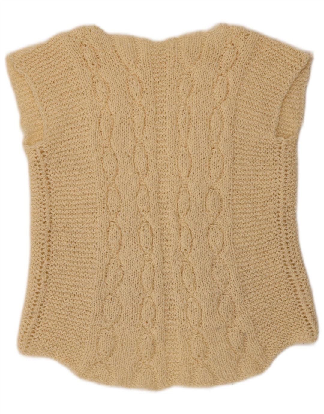 VINTAGE Damen Weste Tank Top UK 12 Medium Beige