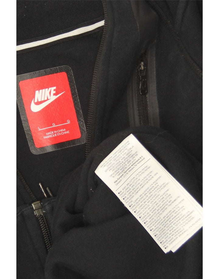 Nike Damen-Trainingsanzug-Top-Jacke, UK 14, große schwarze Baumwolle
